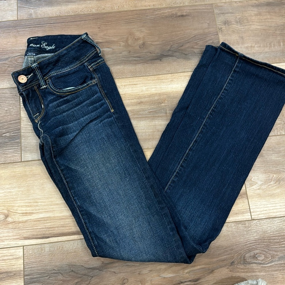 American Eagle slim bootcut jeans.